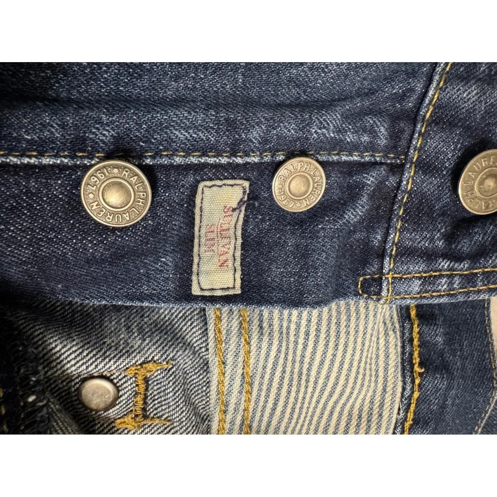 Polo Ralph Lauren Sullivan Slim Mens 32x32 Distressed Straight Leg Jeans Patch